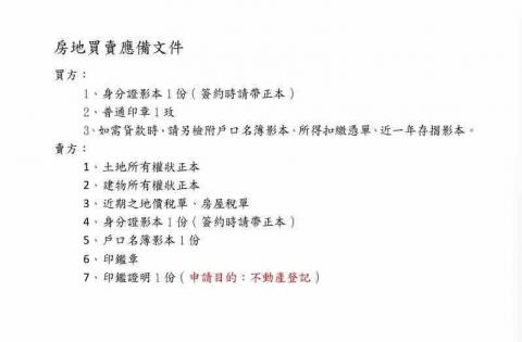 光正莊哲維地政士事務所 - 買賣應備文件