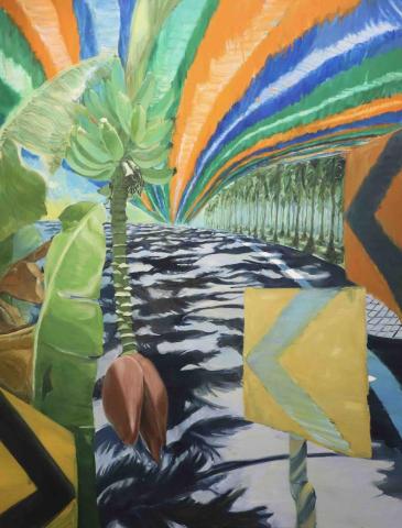 林炯宏 - 《漫漫長路的夢境》，林炯宏，油彩畫布，145*112cm，2024。