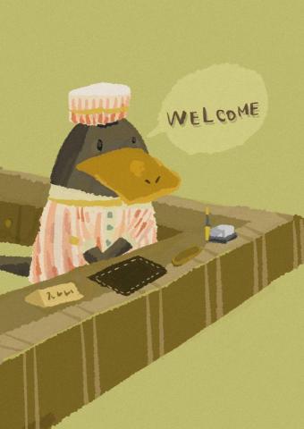 毛毛插畫 - 插畫作品: 歡迎光臨! 鴨嘴獸飯店櫃檯一日打工
IG 搜尋: hue_1078_