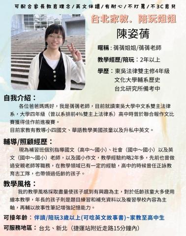 陳姿蒨 - 先前的履歷簡介