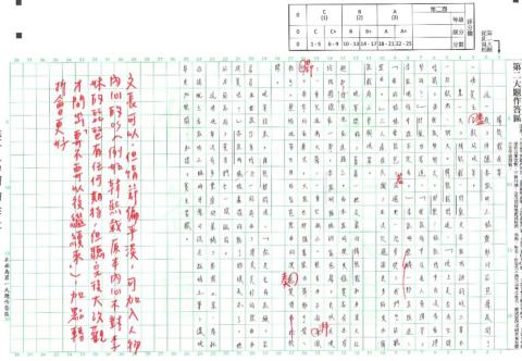 林怡如 - 學測模考作文批改
