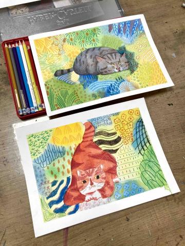 彩果子繪畫 - 同學臨摹練習｜水彩、輝柏水性色鉛筆