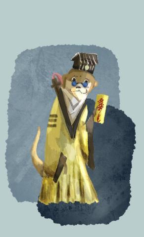 毛毛插畫 - 嘻哈道士