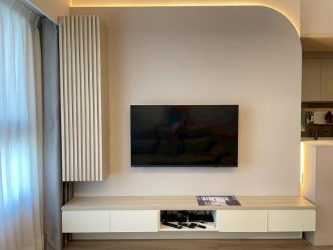 沐木果工作室 - 奶油風電視牆