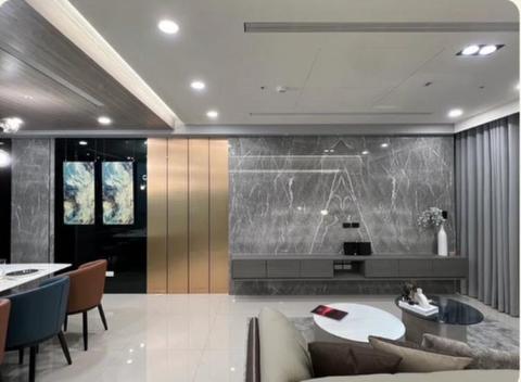 台灣共和國際精品石材 - 棕梠灰電視牆