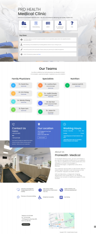 Ivan Hutomo胡云輝 - ProHealth Medical（prohealthmedical.ca）
一個現代化的多語言醫療診所網站，展示診所服務、醫療團隊介紹及病患資訊。網站設計響應式、易於導航，並提供線上預約功能，提升使用者體驗。