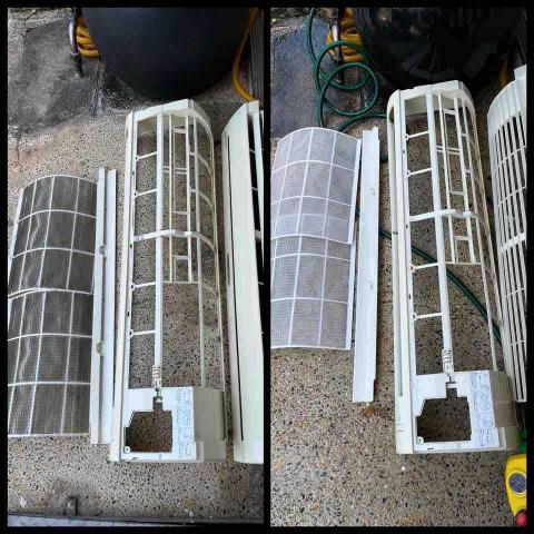 均帆清潔達人 - 清洗前後冷氣