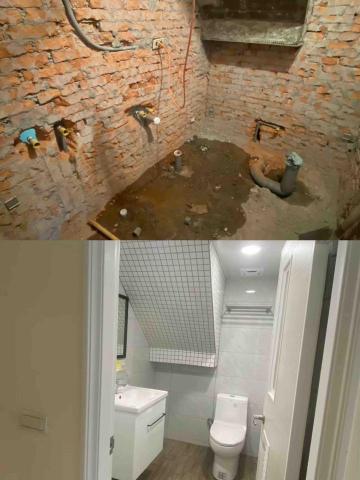 鑫勝水電工程 - 廁所翻修 施工前 施工後