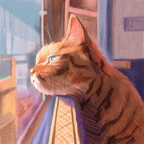 鹹鹹 - 貓咪大頭照電繪