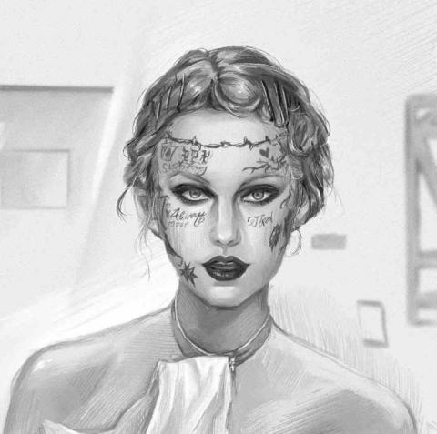 鹹鹹 - 電繪素描大頭照