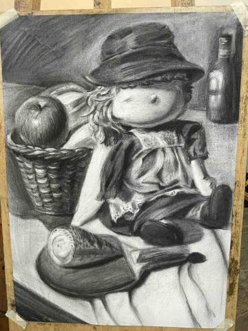 鹹鹹 - 靜物炭筆素描