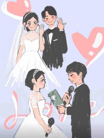 鹹鹹 - 婚禮電繪插畫