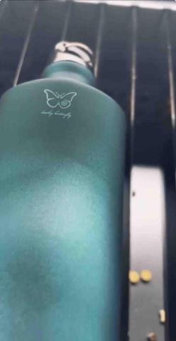 幸運蝶lucky butterfly - 保溫杯（有噴砂上色）雕刻表面 