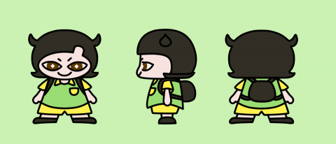 飛天鯨魚 - 角色三視圖