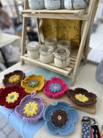 九隻貓工作室/鈎針教學/香氛蠟燭/塔羅占卜 - 鈎針杯墊