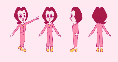 飛天鯨魚 - 角色三視圖