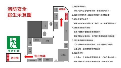 塔塔老師 - 消防安全逃生示意圖