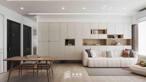 實建家裝潢 - 客廳收納櫃