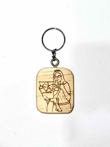 莊毓晴 - 木頭雷雕吊飾