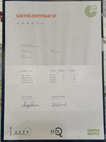 黃羚瑄 - 歌德檢定B1