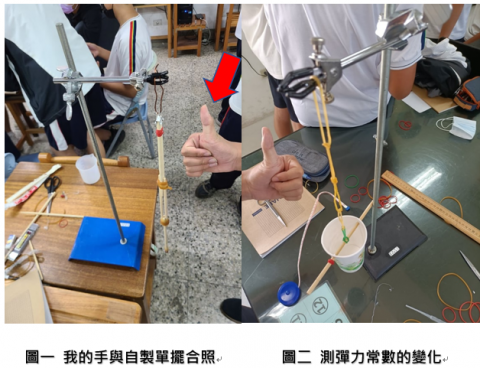 林暐諭 - 自己動手做實驗，實測影響單擺周期的變數是否如我們所學，或是在現實生活中要考慮什麼樣非理想的變因，才能合理解釋實驗中的誤差，提升學生反思辯證與邏輯思考的能力。
