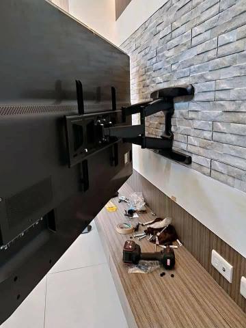 祥禾科技 - 文化石洗洞 電視壁掛架 安裝