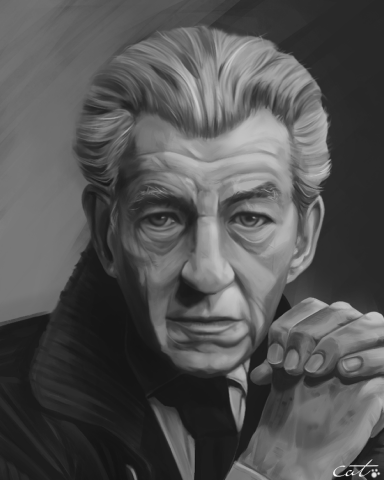 Cat - 人像素描-iIan Murray McKellen