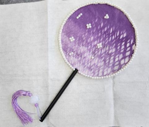 羅千雨 - 手作扎染團扇