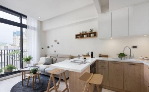 真跡空間設計 - 透過簡潔線條、自然材質、輕盈色調與高機能配置，完整展現出北歐風「明亮、實用、舒適」的設計精髓，極適合現代都會中年輕小家庭或單身族群使用。