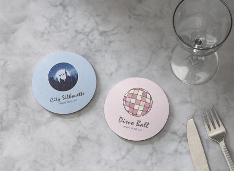 楊子欣 - City Silhouette & Disco Ball 杯墊設計
