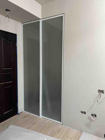 鋁框拉門製作 安裝 - 白匡 噴砂