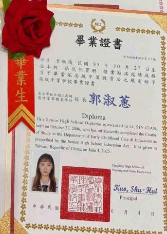 李欣倩 - 幼保科畢業