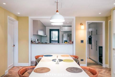 安滕室內設計桃園 - 新美式 線版 人字貼木地板 高收納 精緻美宅