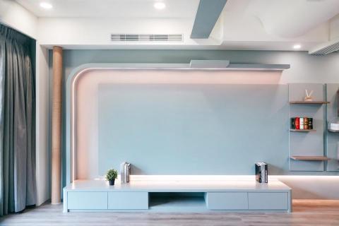 安滕室內設計桃園 - 投影式電視牆 燈光計畫