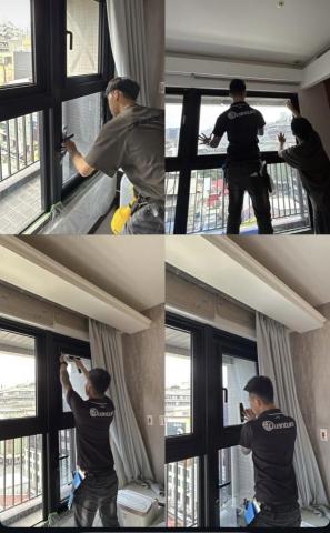 極致貼膜隔熱所 - 客戶因西曬，選用量子膜SI系列20透光度，隔熱效果佳，白天外面看不到內部，遮蔽性好