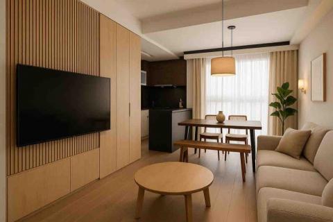 小果設計裝潢有限公司 - 溫潤系簡約設計。天花板、地板、水電、系統櫃