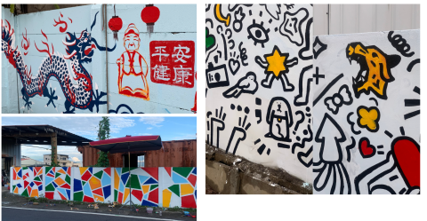 林蜜緹 - 高中時和同學共同為社區創作的壁畫彩繪作品