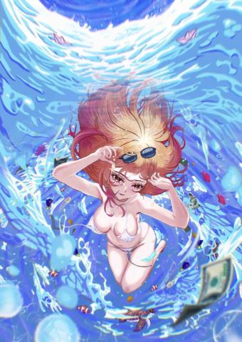 Rabkong - 珠館馮夷室，靈鮫信所潛。
機動魚梭躍，絲縈藕淬添。