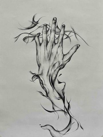 陳柏宇 - 簽字筆 找&middot;尋 52*38cm 結合寫實與抽象的一種表達