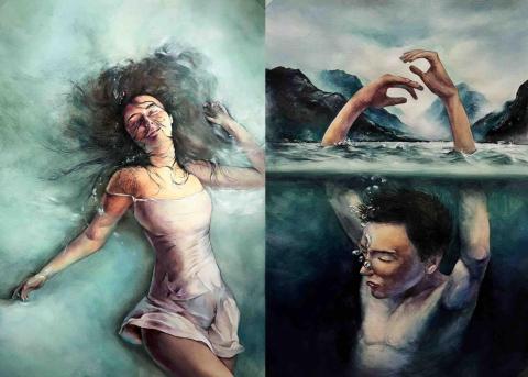 陳柏宇 - 水彩系列作品 重生與解脫 52*38cm