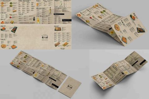 羅郁茹 - 客製化菜單#三折四頁#關門折#手繪圖畫