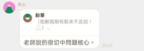 林冠妤 - 上課後給予反饋的評價