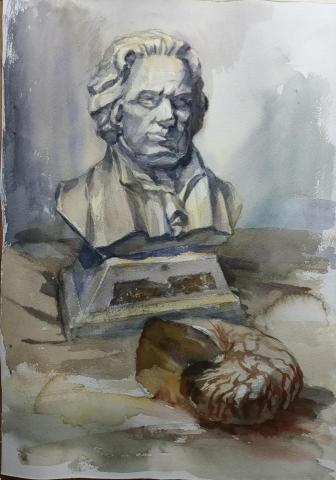 蔡品蒔 - 水彩石膏像與靜物