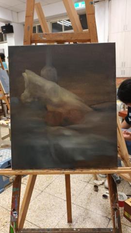 蔡品蒔 - 有牛頭骨的靜物