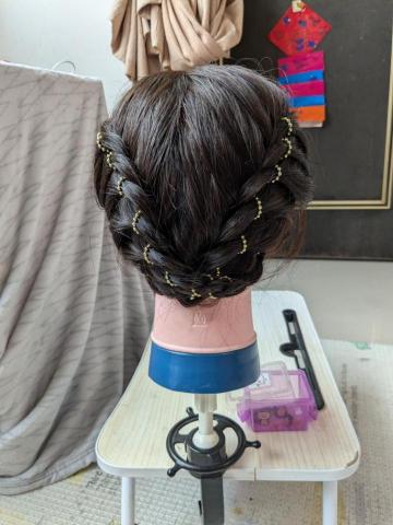 雯雯彩粧師 - 典雅鏈珠4股辮造型
