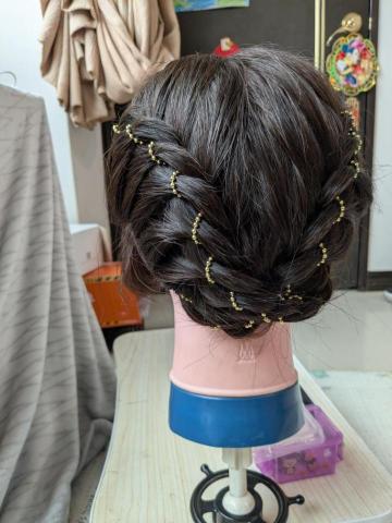 雯雯彩粧師 - 典雅鏈珠4股辮造型