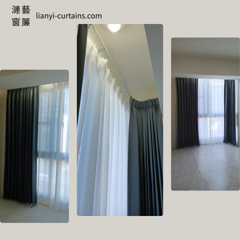 漣藝窗簾Curtain Art - 不論L窗或八卦窗窗簾都是小菜一碟，輕鬆解決幫您隱私和防曬的問題!