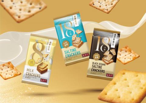 Nina Lin｜霓娜 - 【盛香珍食品 蘇打餅乾系列】

盛香珍食品 - 成偉食品股份有限公司 推出的蘇打餅乾，我們以「18小時」作為強烈的視覺主題，將製作過程中的時間價值轉化為產品的溝通語言。運用簡約的設計與編排，以最少的元素表現最多的想像空間，並透過明亮的配色與實物照片的呈現，突顯餅乾的薄脆與天然，讓顧客一眼就感受到時間的價值與天然的誠意。