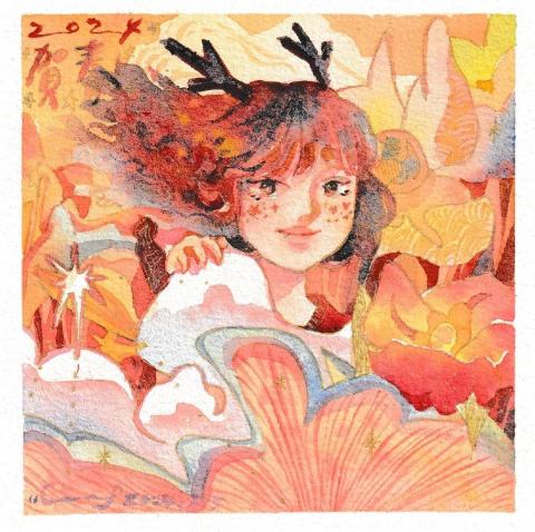 黃歆蓓 - 水彩明信片 10&times;10cm