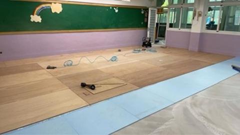 長安室內裝修工程行 - 自平水泥整平+海島型超耐磨企口地板